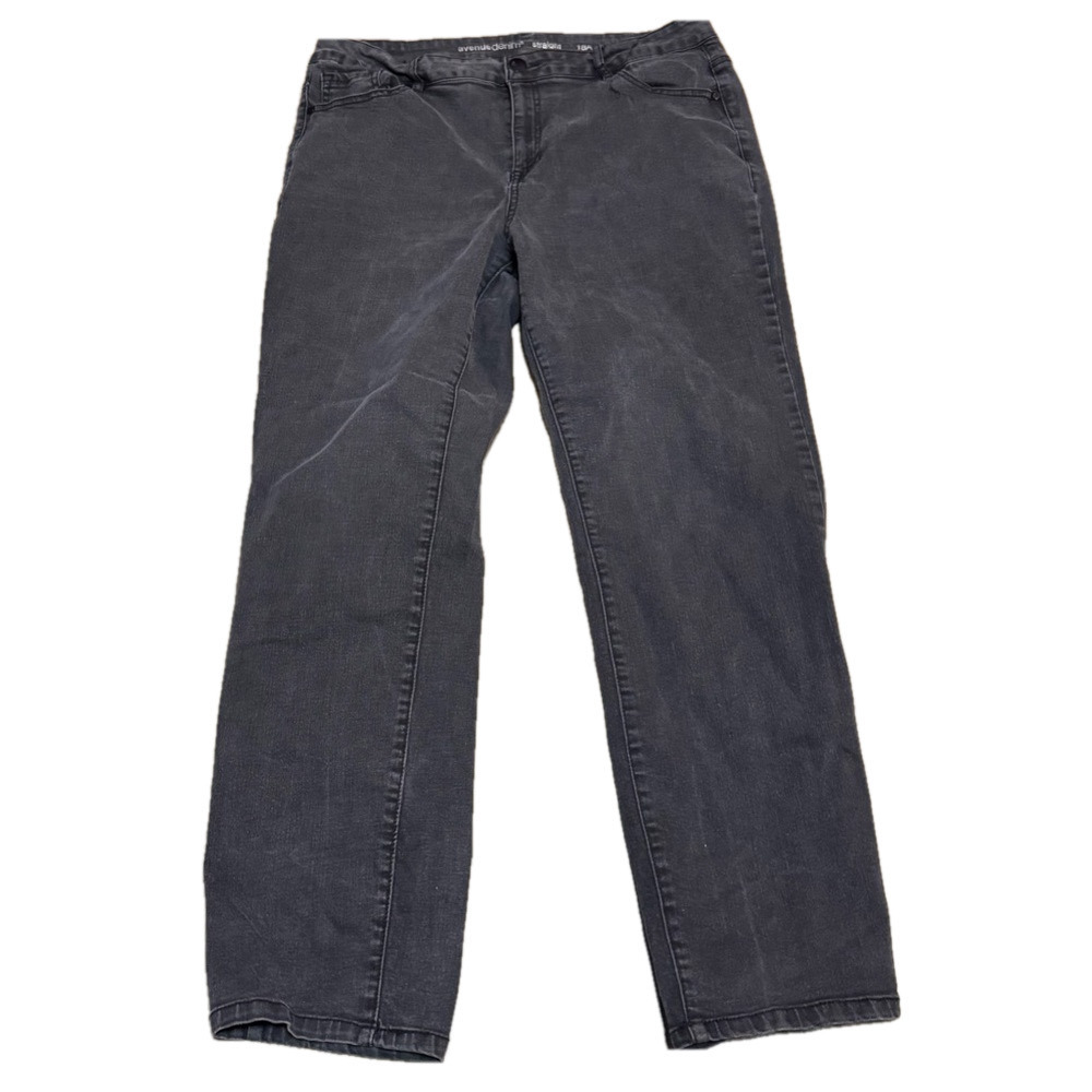 Avenue Denim Straight Dark Black Denim Plus Jeans Women Size 18A